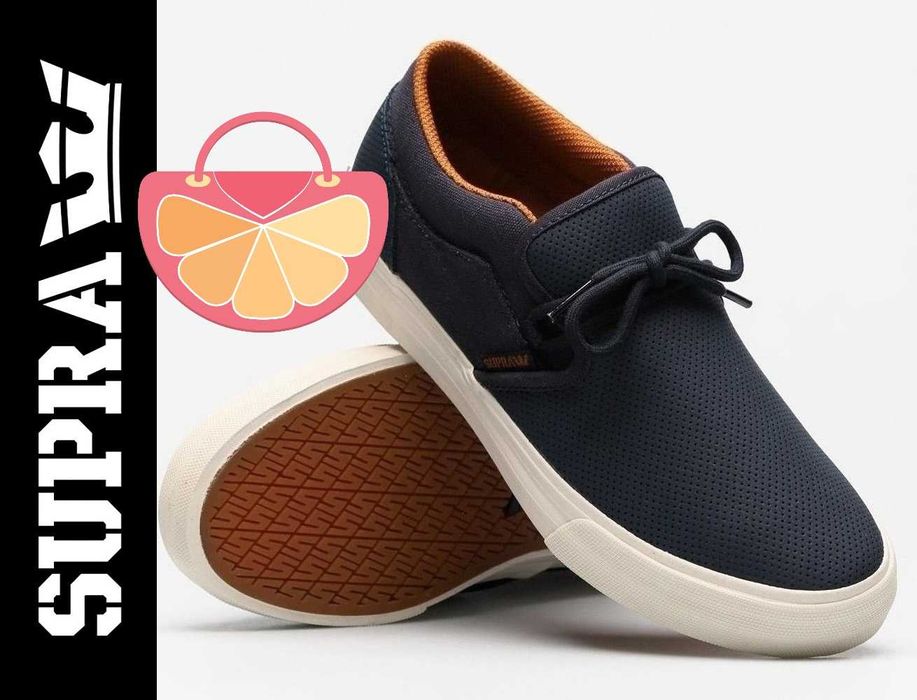 %ПРОМО% SUPRA № 41 & 42 – Мъжки кожени обувки в тъмно синьо нови