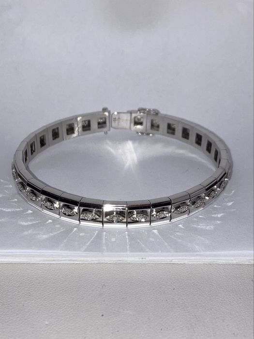 Bratara aur alb 18kt.cu diamante 0.50ct