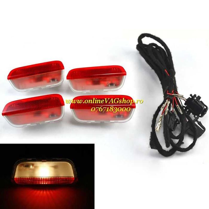 Set 4 lampi lumina rosie/alba avertizare usi deschise VW Golf 5, Golf