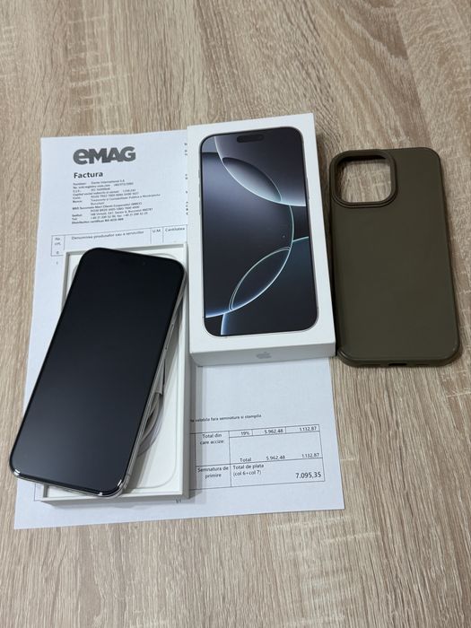 Iphone 16 Pro Max, 256 gb memorie, White Titanium