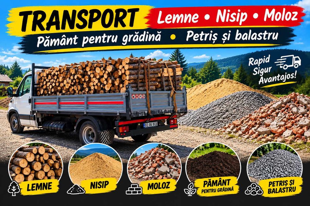 Lemne de foc nisip pietriș piatra pământ pentru gradina  or ce