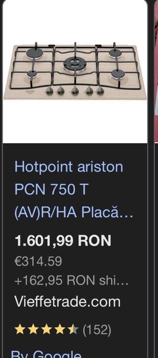 Plita pe gaz incorporabila Ariston Hotpoint , 5 arzatoare