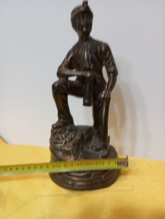 Statuetă bronz miner h 32 cm