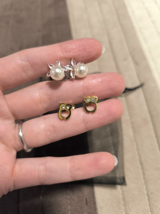 Дамски обеци с перли и бухалчета