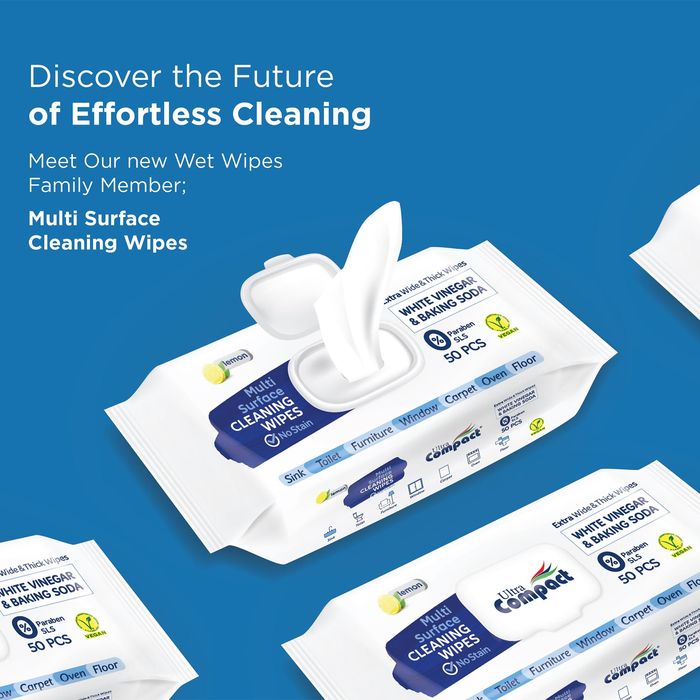 2 Pachete, Servetele Umede Multi-Suprafete cu Otet si Bicarbonat