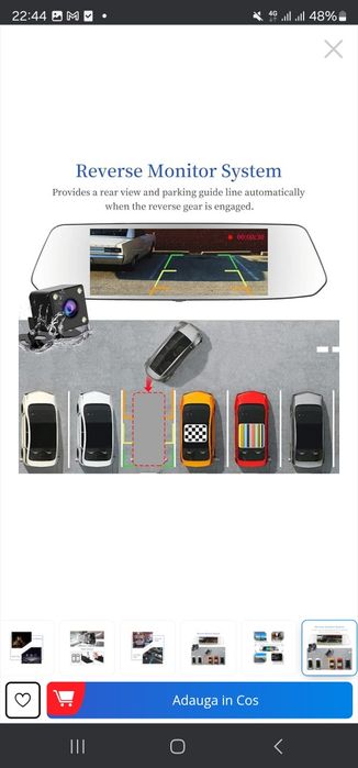 Oglinda retrovizoare smart Chortau 7 inchi Ecran tactil Full HD 1080P,