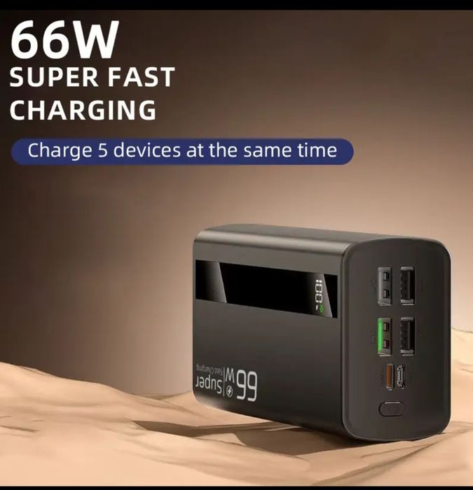 Baterie Externa 60000 mAh cu Incarcare Super-Rapida de 66W