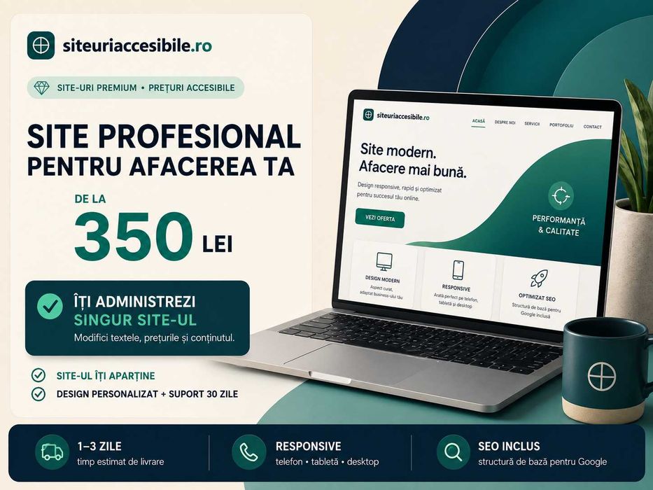 Creare site web profesional | Site de prezentare de la 350 lei