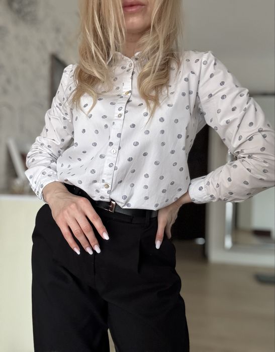 Camasa dama Esprit alba cu buline, marimea 34 (XS)