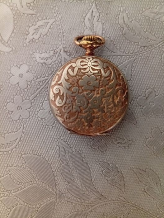 Ceas pandantiv Elveția, Precisa  placat cu aur