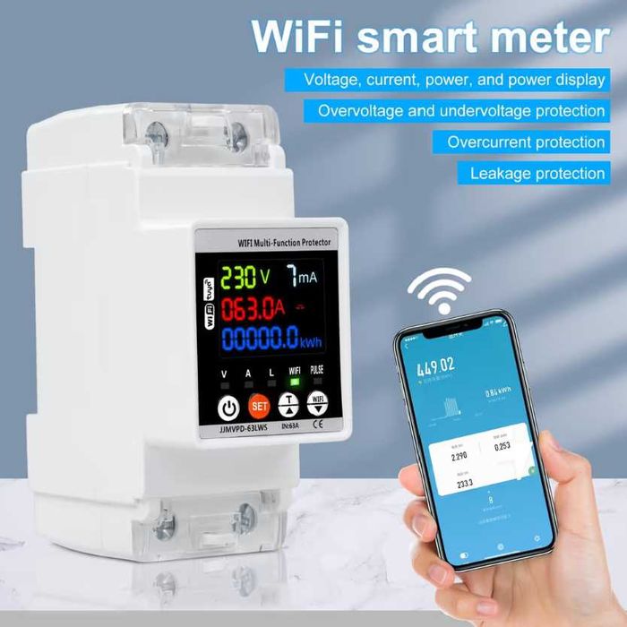 Contor de electricitate WiFi 63A 230VAC
