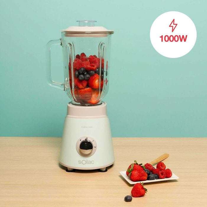 Блендер Solac Pro Mixter, 1.5л., 1000W, Стъклена Кана, Ретро Дизайн