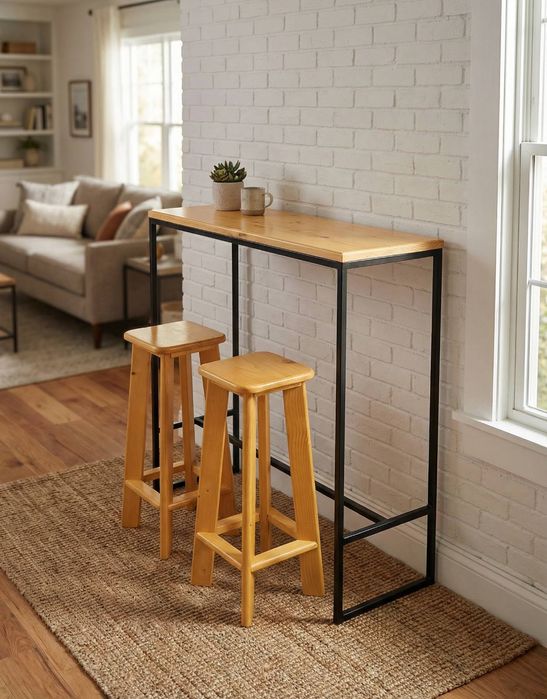 Бар маса и два стола нов комплект