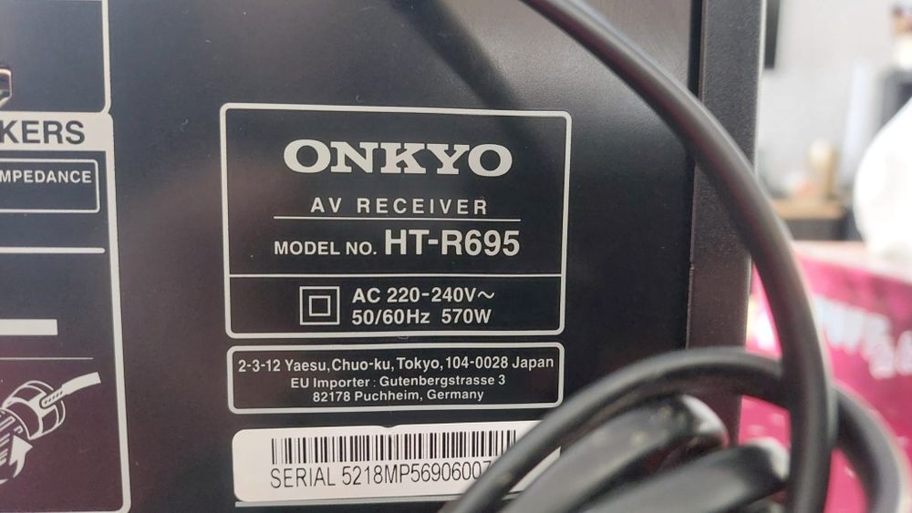Vand Receiver Onkyo HT-R695, 4K, 3D, Dolby atmos si Vision, BT, USB, HDMI ARC si CEC, WiFi