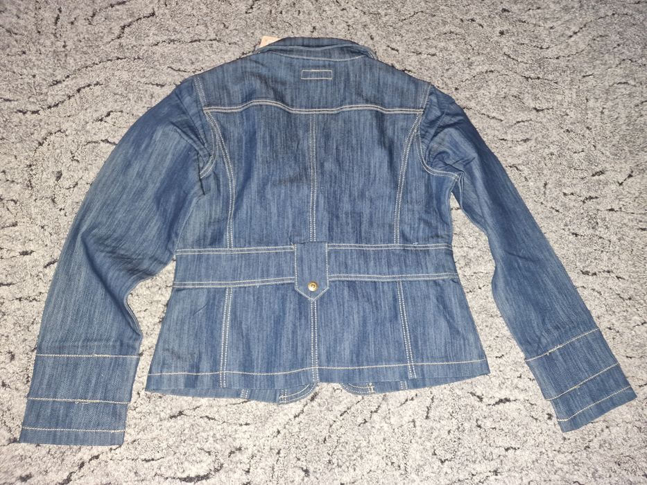 Тъмносиньо дънково сако