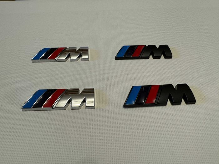 Set 2 embleme logo M 45mm BMW crom / negru