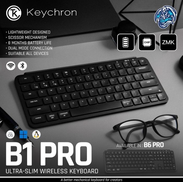 Keychron b1 pro СКИДКА клавиатура RU без подсветки/Аналог mx keys mini