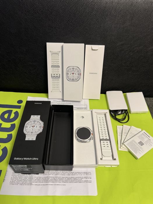 НОВ 47mm Samsung watch 8 Ultra LTE Yettel Гаранция 2027 Titanium White