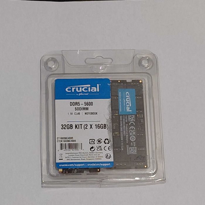 Hope Amanet P8 Crucial Kit 32GB DDR5 / 2x 16GB 5600MHz / Laptop