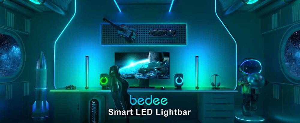 Set 2 lampi LED RGB SMART,42cm,APP+Tele+Music Sync, REDUS de la 275RON