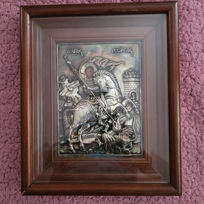 Икона сребрърна свети Геоги победоносец