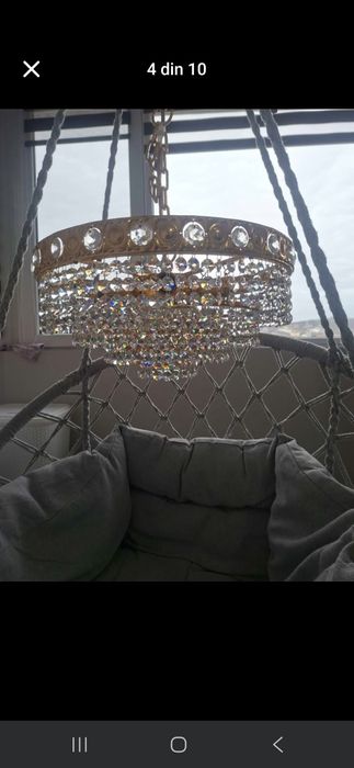 Candelabru placat cu aur cristal