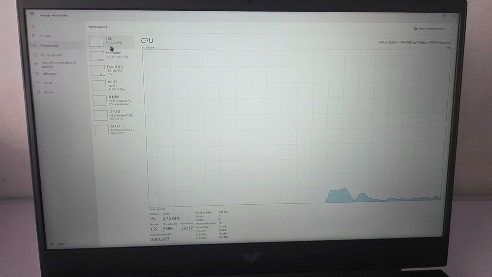 Laptop Gaming HP cu RTX4070, 32GB RAM DDR5, AMD Ryzen™ 7 7840HS, 1TB