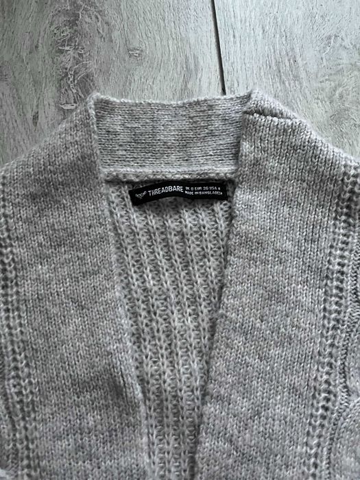 Vand cardigan nou tricotat gri S Threadbare