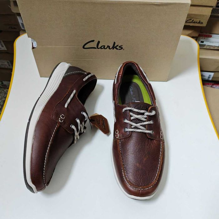 Кожаные туфли, британские мокасины Clarks ATL SAIL GO [39-45]