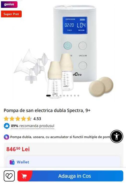 Pompa de san dubla Spectra 9 plus