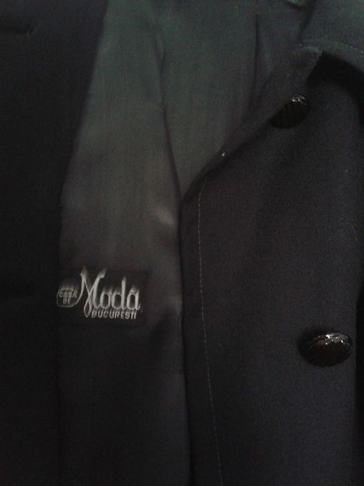 Mantou palton de dama, lung, elegant, Casa de Moda Bucuresti, masura L