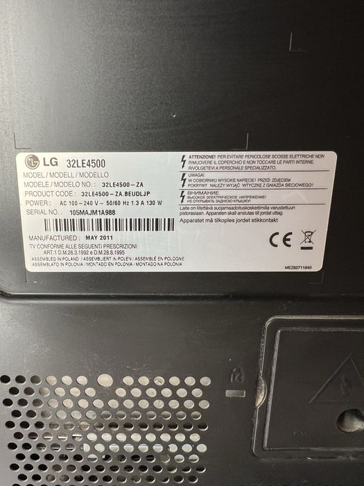 Vand TV led LG 32LE4500