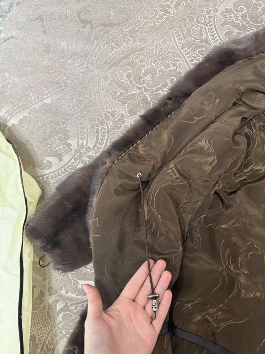 Шуба в капучиновом цвете