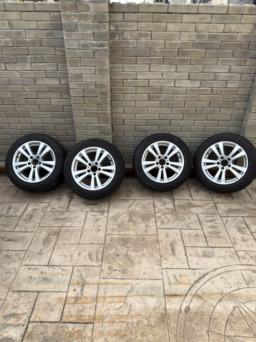 Set 4 jante 5x112 R16originale Mercedes + anvelope vară, Si pentru Volkswagen, Skoda, Audi, Seat