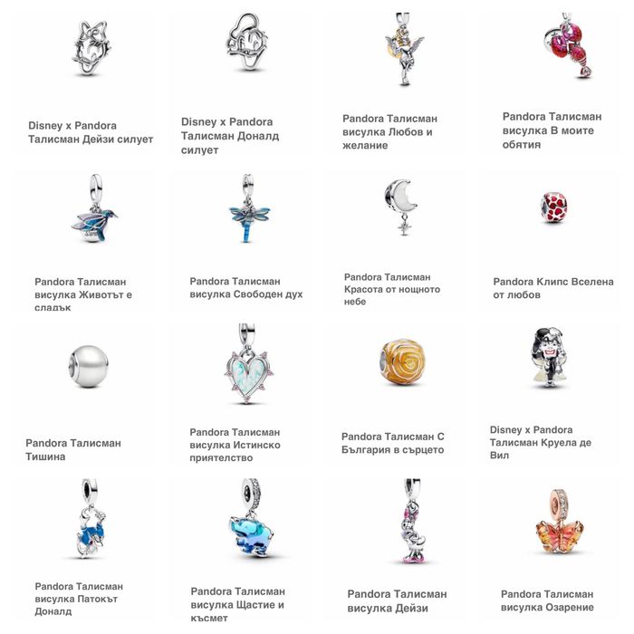Талисмани Пандора Pandora Нови колекции модели 2026