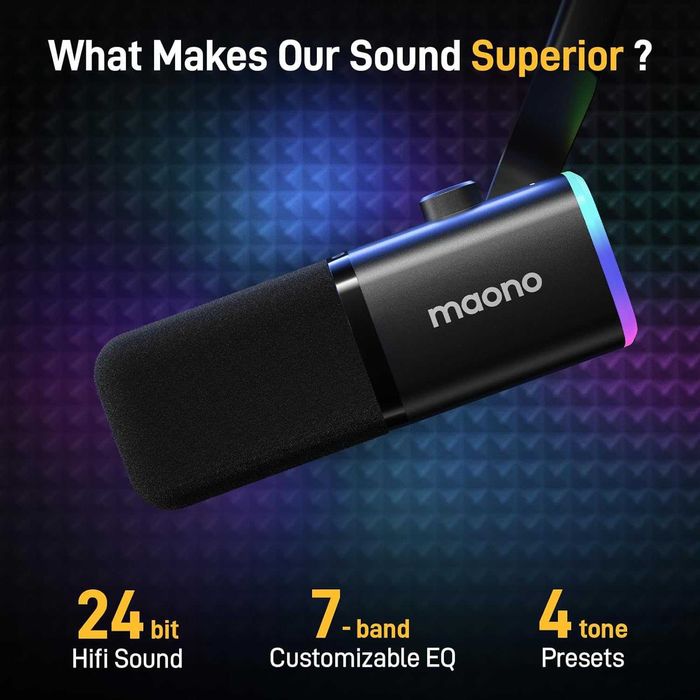 Гейминг микрофон RGB комплект с рамо MAONO PD100XS USB/XLR - Чисто нов