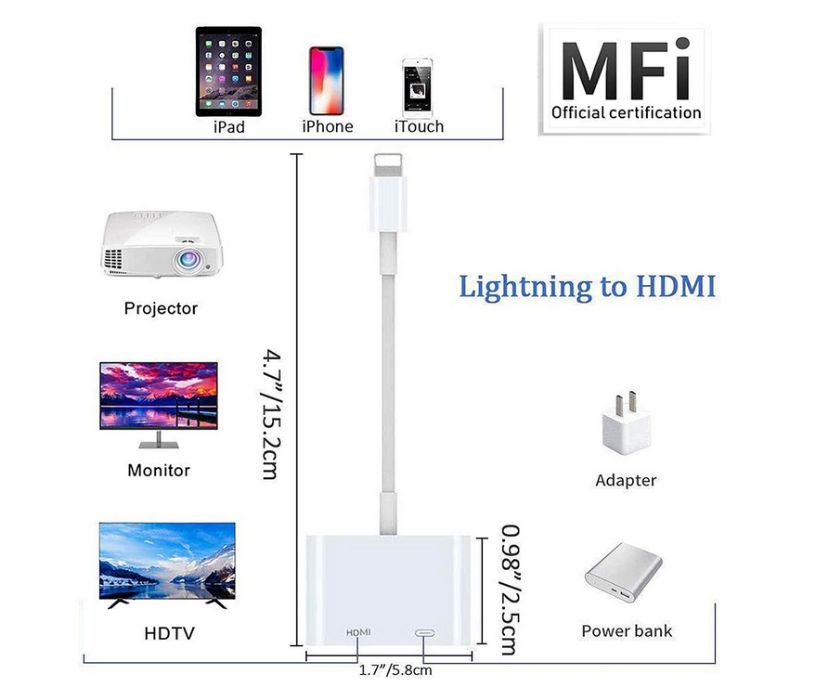 Преходник STELS Lightning към HDMI, Адаптер за iPhone, iPad, iPod