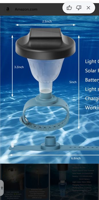 Lampă solară pentru piscină
