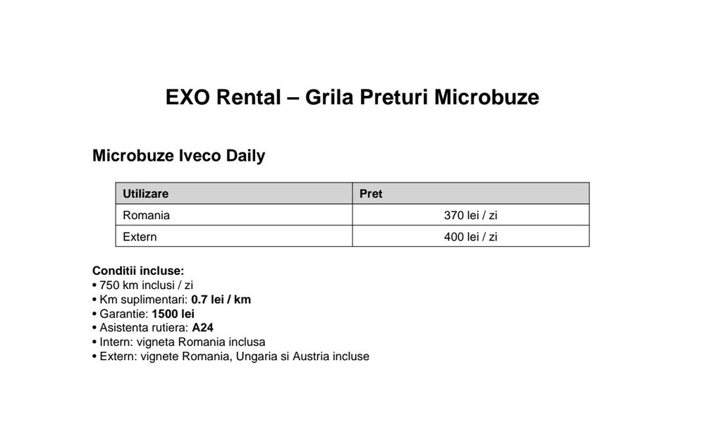 Închiriez Microbuz | Dubă Iveco Daily 6