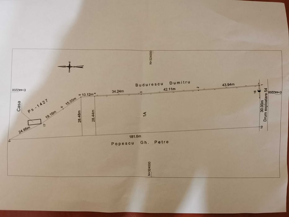 Teren 4445mp Ganeasa - Utilități la poartă - 12 min Slatina