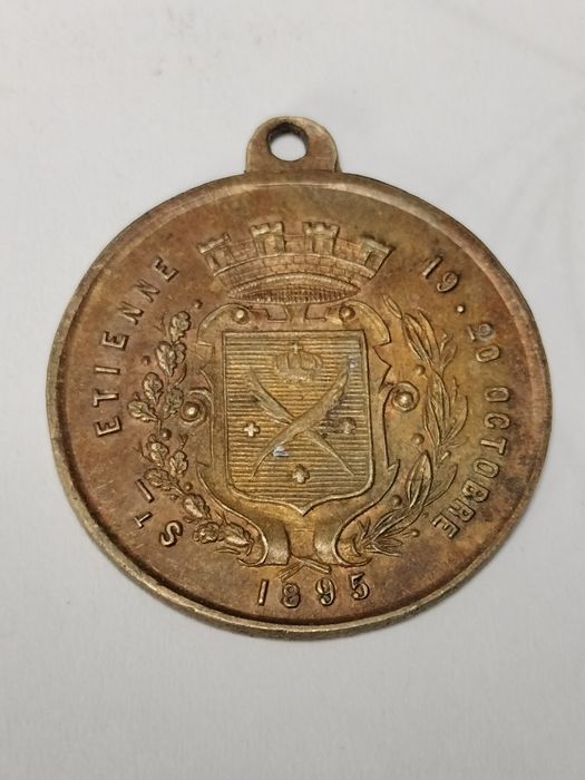 Medalie / jeton patriotic istoric original, emis în Franța în anul 1895