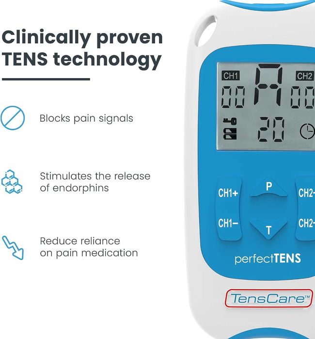 Електростимулатор TensCare Perfect TENS за облекчаване на болки в гърба бедрата краката ръцете