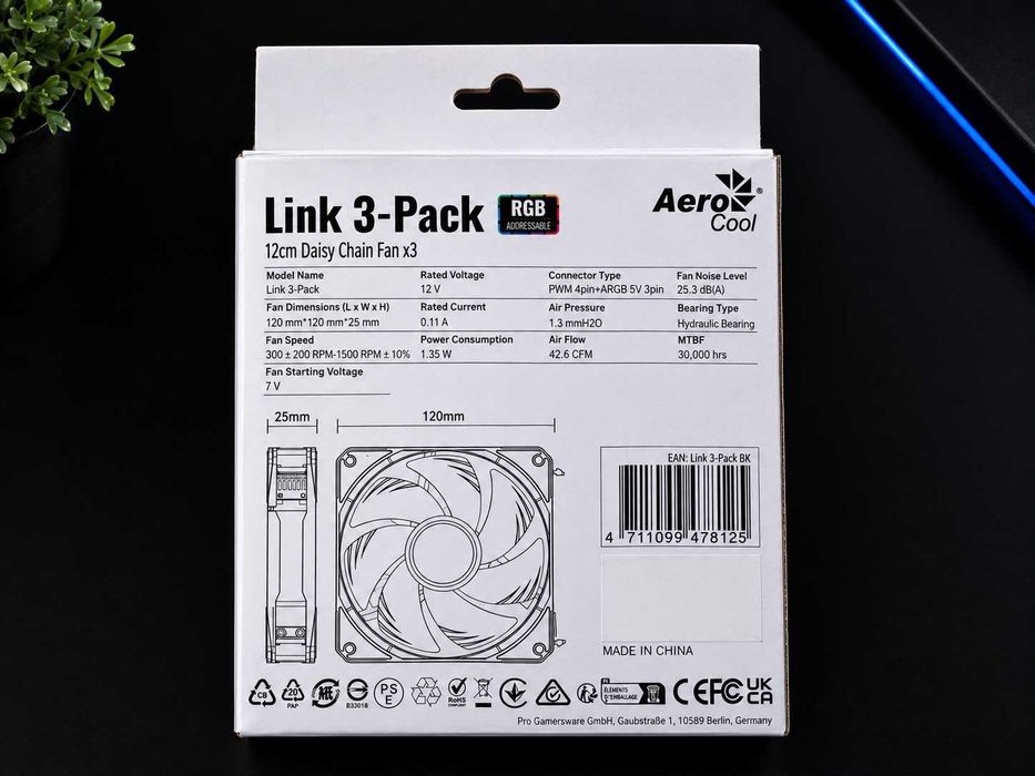 2x AeroCool Ventilatoare Link 3-Pack RGB