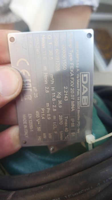 Pompă submersibilă DAB FEKA FXV 20.07 MNA -0,9 kw nouă