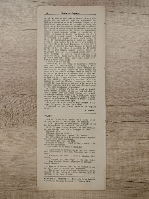 Bilete de papagal nr122-nr123 - ușor negociabil