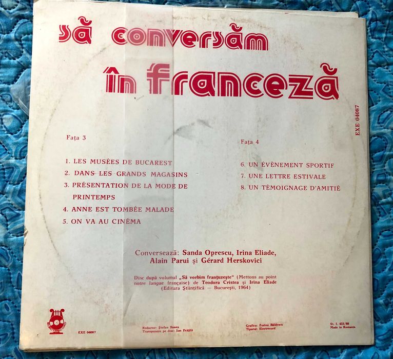 Sa conversam in franceza vol. 1 si 2 electrecord - disk vinil pick up