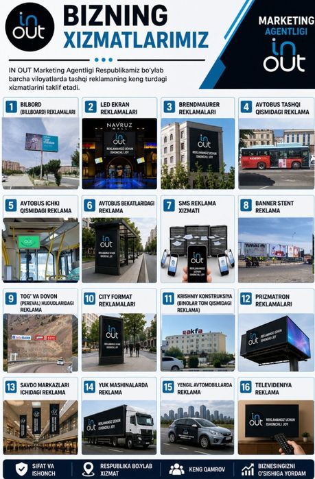 Led ekran va bilbordlarda reklama