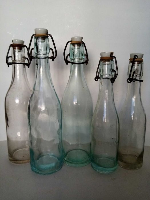 Ретро немски стъклени буркани RILLENGLAS.-2бр, ретро стъклени  шишета.