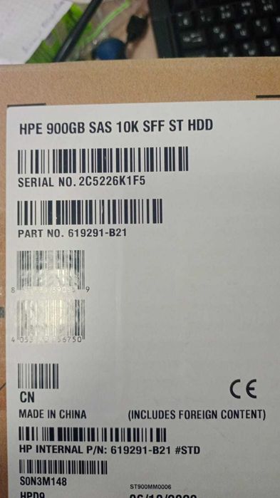 Новый HDD HPE 900GB SAS 12G 10K SFF запечатан