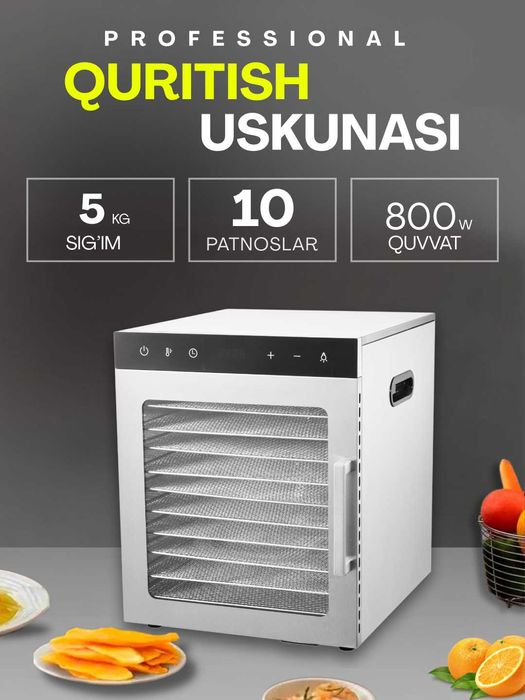 Sabzavot va mevalar uchun quritgich Uskunalar.uz US-10 /  degidrator